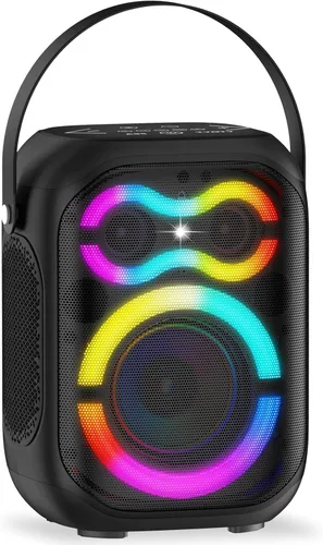 Vista 9 de Altavoces Bluetooth portátiles 80 W gran potente inalámbrico al aire libre fuerte estéreo sonido bajo profundo Boombox TWS altavoz de fiesta en casa