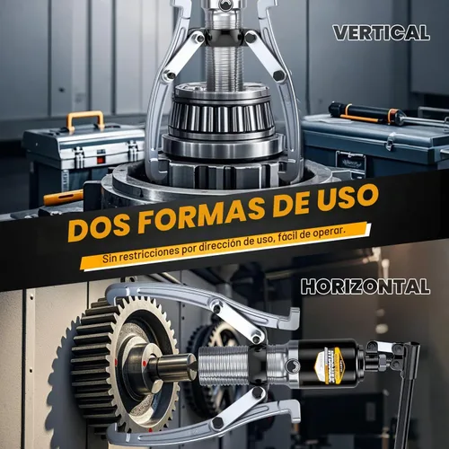 Vista 4 de NEWTRY - Kit de extractor de engranajes hidráulicos de 20 toneladas con rodamiento de rueda y separador