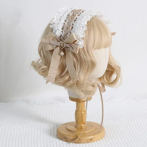 Vista 2 de Sweet Lolita - Diadema para el cabello para mujeres y niñas, pelo sintético, orejas de gato, zorro, pinzas para el cabello de sirvienta, cosplay