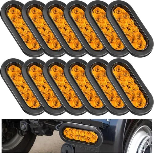 Vista 10 de Yexiya Paquete de 12 luces LED ovaladas para remolque, rojo