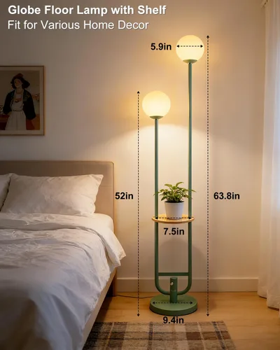 Vista 9 de Lightdot Lámpara de pie rosa regulable de 60 pulgadas, lámparas de pie de mediados de siglo con 3 bombillas G9 de 3000 K de color blanco cálido