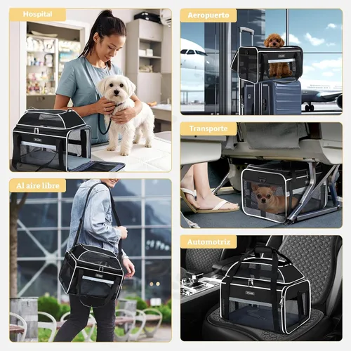 Vista 8 de Lekereise Transportador de mascotas extensible superior de 17 x 11 x 9.5 pulgadas, aprobado por aerolíneas hawaianas de Alaska, con lados suaves