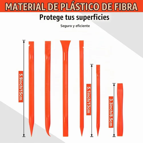 Vista 4 de Tallew Juego de raspadores de plástico de 9 piezas, herramienta de pintura Naranja