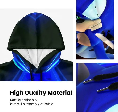 Vista 4 de bendl Sudadera con capucha con estampado 3D de anime para niños y niñas, sudadera con capucha deportiva