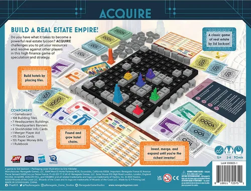 Vista 2 de Renegade Game Studios Juego de Mesa de Estrategia Acquire para 2-6 Jugadores, Edades 12+ con 2 Modos de Juego