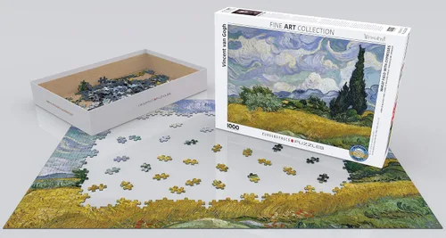 Vista 3 de Campo de trigo con cipreses de Vincent Van Gogh