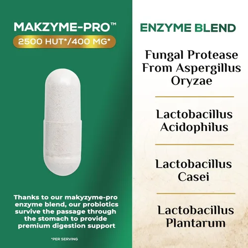 Vista 3 de Enzimas digestivas – Complejo de múltiples enzimas súper digestivas para hinchazón y apoyo a la salud intestinal con bromelina, papaína, probióticos