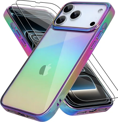Vista 19 de Bonoma Funda magnética para iPhone 13 【Soporte para Magsafe】Protector de cámara de lujo de cristal fluorescente iridiscente con láser brillante + 2