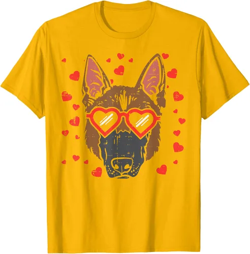 Vista 93 de Camiseta de regalo para perro con cara de pastor alemán, Negro, S