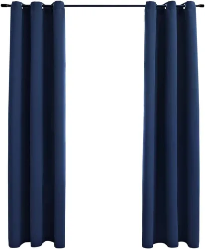 Vista 5 de Cortinas opacas con anillos 2 piezas, aislamiento térmico sólido con ojales, cortinas de ventana de reducción de ruido, cortinas de oscurecimiento