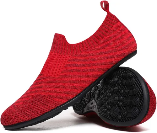 Vista 20 de QZKDM - Pantuflas ligeras antideslizantes para casa, para ponerse sin ayuda, para caminar descalzo, para ejercicio en casa y yoga, para hombres