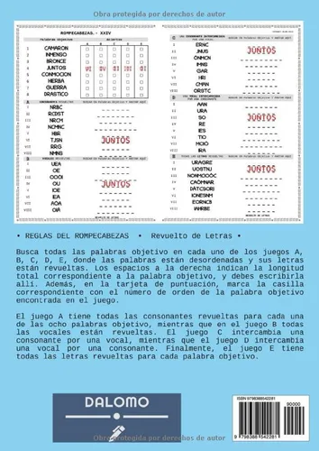 Vista 2 de Libro de pasatiempos para personas mayores. Revuelto de Letras El regalo más ameno para dar todo tu cariño a los que más quieres. Letra muy grande.