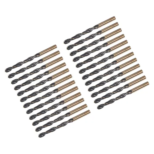 Vista 15 de uxcell Brocas Jobber de 0.118 in (0,118 pulgadas) de nitruro negro y oro recubierto de titanio M2 de alta velocidad (HSS) Brocas helicoidales