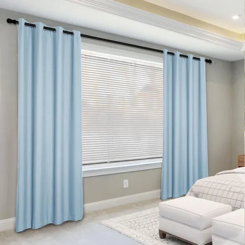 Vista 2 de Frelement Cortinas opacas extralargas de 108 pulgadas de largo, para sala de estar, cortinas de lino con bloqueo de luz, cortinas con aislamiento