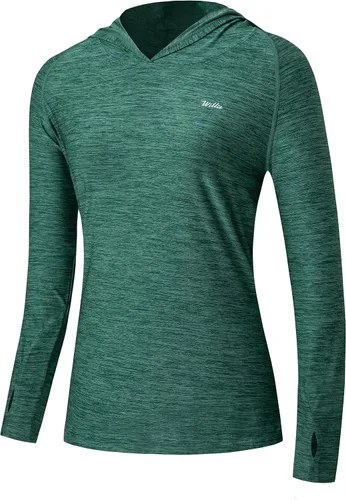 Vista 11 de Willit - Sudadera con capucha y protección solar FPU 50+ para mujer, camiseta de manga larga con FPS, ligera, para exteriores, senderismo, pesca
