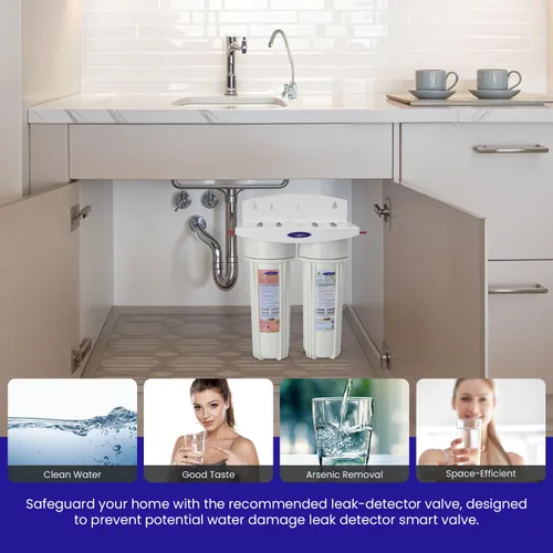 Vista 5 de Crystal Quest Filtro de agua de arsénico doble debajo del fregadero, filtración multietapa para cloro y contaminantes, alta capacidad de 10,000