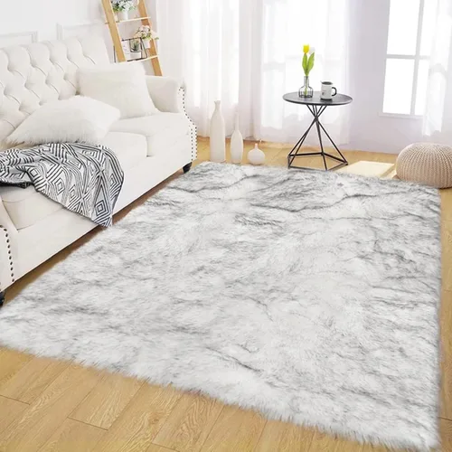 Vista 61 de Latepis - Alfombra rectangular de piel sintética tipo lana de oveja suave y esponjosa de estilo bohemio para sala de estar, dormitorio y residencias
