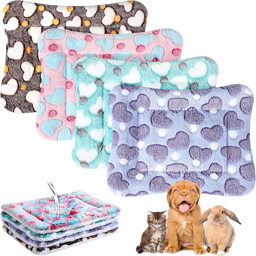Vista 11 de Haull - Juego de ropa de cama impermeable de conejillo de indias, suave para perro y gato, tapete de felpa para jaula de animales pequeños, conejo