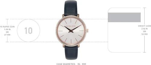 Vista 5 de Michael Kors Reloj mini Pyper de acero inoxidable de dos manos para mujer MK1041 - Reloj de acero inoxidable de dos manecillas