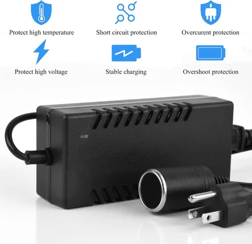 Vista 4 de Convertidor de CA a CC, 110-220V a 12V 96W 8A Adaptador de corriente de coche, adaptador de corriente para enchufe de encendedor de cigarrillos