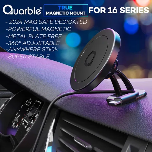 Vista 2 de Compatible con Mag Safe Car Mount Dashboard Magnetic 360° Soporte de teléfono ajustable de goma suave frontal compatible con iPhone
