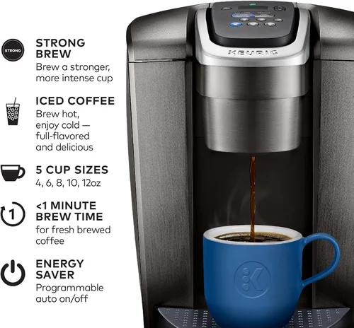 Vista 6 de BLACK+DECKER Cafetera Keurig K-Elite de 1000 W para microondas y cápsulas individuales de 12 onzas