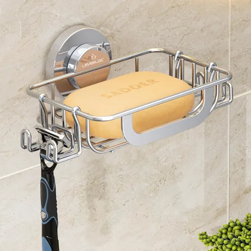 Vista 14 de LEVERLOC Soporte para jabón, jabonera para ducha, soporte de jabón con Negro