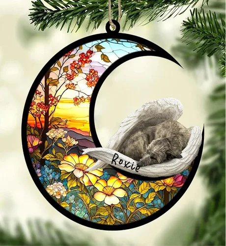 Vista 13 de Atrapasoles conmemorativo personalizado para perros, adorno navideño de Airedale Terrier, recuerdo por pérdida de mascota, regalos conmemorativos