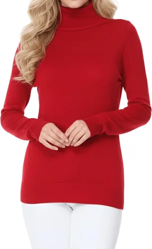 Vista 30 de YEMAK suéter de punto casual básico ligero con cuello redondo y manga 3/4 para mujer A.mk3636 - Negro