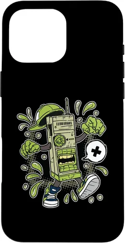 Vista 19 de Diseño de WalkieTalkie de dibujos animados para iPhone 16 para niños en estuche de estilo cómico