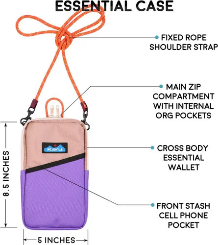 Vista 6 de KAVU Essential Case - Cartera cruzada con cremallera y correa de cuerda