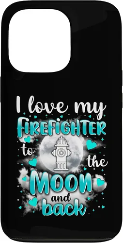 Vista 10 de Firefighter Wife I love my husband to the moon and back - Carcasa para iPhone 16