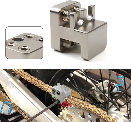 Vista 7 de BARTOO Master Link Herramienta de prensa para 520 525 530 Herramienta de prensado de cadena de motocicleta, herramienta de alineación de acero