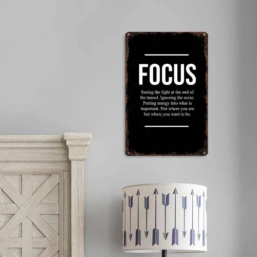 Vista 3 de KERUNSM Motivational Canvas Wall Art Black & White Inspirational Quote Funny Metal Tin Signs 8x12 Inch Aluminum Retro Poster-For Living Bathroom