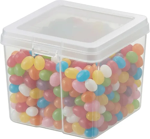 Vista 9 de IRIS USA Recipientes de almacenamiento de alimentos con tapa abatible, 1.3 cuartos de galón, paquete de 10, recipientes de alimentos transparentes