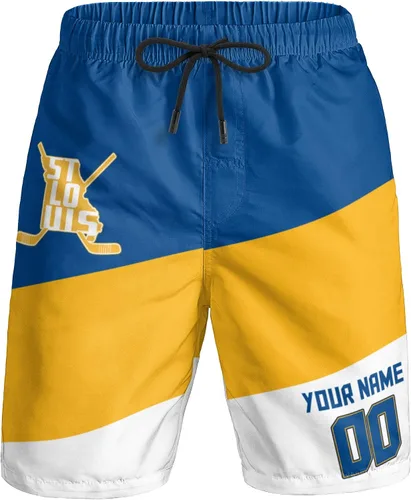 Vista 35 de Custom Hockey Men's Shorts Gifts for Men Casual City Youth Fans Sport Beach Shorts Add Name & Number Quick Dry
