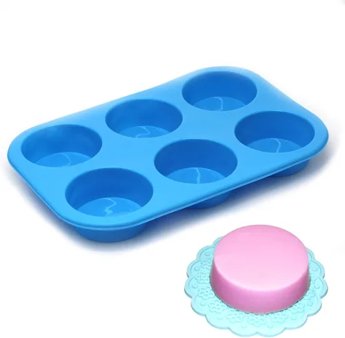 Vista 3 de X-Haibei moldes circulares de silicona para jabón, chocolate, gelatina, panquecito, cupcake, horneado