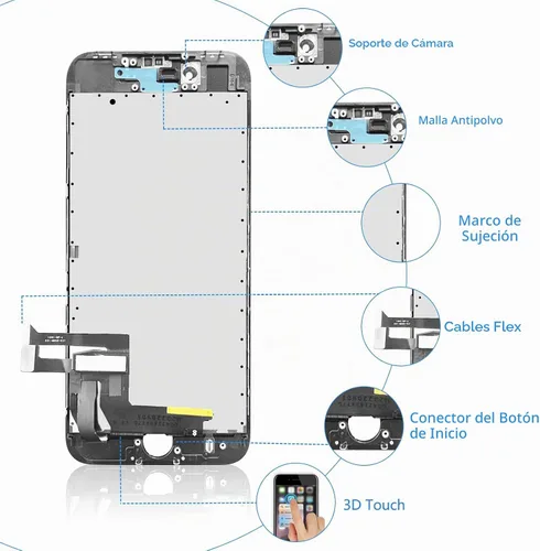 Vista 2 de Para iPhone 8/SE 2022 Reemplazo de pantalla de 3 generación, pantalla LCD de 4.7 pulgadas digitalizador de pantalla táctil con sello impermeable