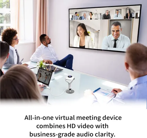 Vista 3 de j5create Cámara web de reunión de 360 grados - Cámara de videoconferencia HD de 1080P con micrófono de alta fidelidad, USB-C
