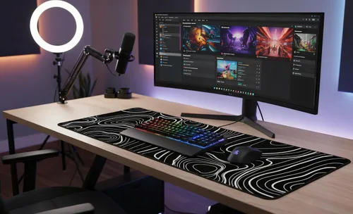 Vista 3 de XXXL - Alfombrilla de mouse para juegos, alfombrilla de mouse grande para escritorio, alfombrilla de mouse extendida, con base de goma