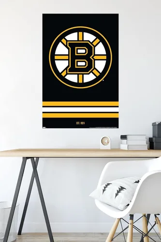 Vista 4 de Trends International NHL Boston Bruins - Póster de pared con logotipo 21, 22.375 x 34 pulgadas, versión sin marco