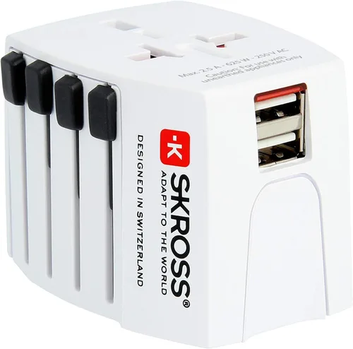 Vista 12 de SKROSS Pro Light World - Adaptador de viaje con USB Adaptador de viaje de 3 polos con sistema deslizante Diseñado para más de 200 países