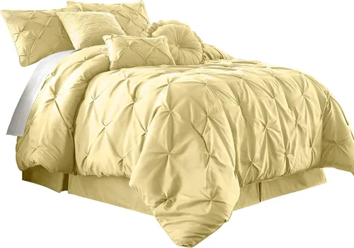 Vista 13 de Chezmoi Collection - Juego de ropa de cama modelo Sydney, 7 piezas, con pliegues decorativos