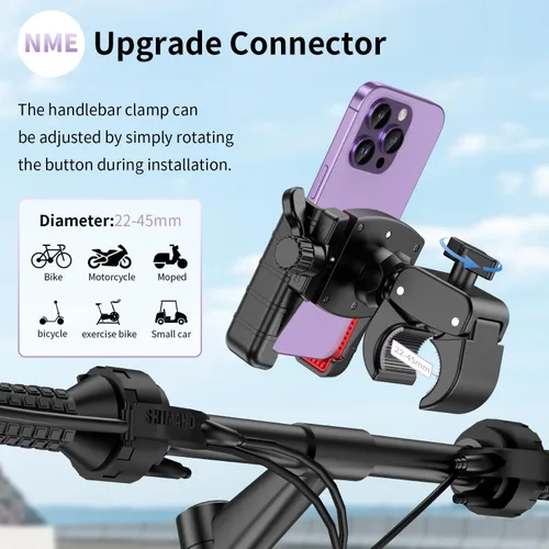 Vista 6 de Soporte de teléfono para bicicleta, soporte de teléfono para motocicleta, apto para cámara, abrazadera de manillar resistente para bicicleta