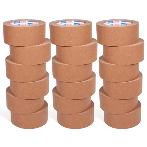 Vista 9 de ADHES Cinta de Embalaje de Papel Resistente Cinta de Papel Kraft, Ecológica y Biodegradable, Cinta de Embalaje Marrón Escribible y Sin Recubrimiento