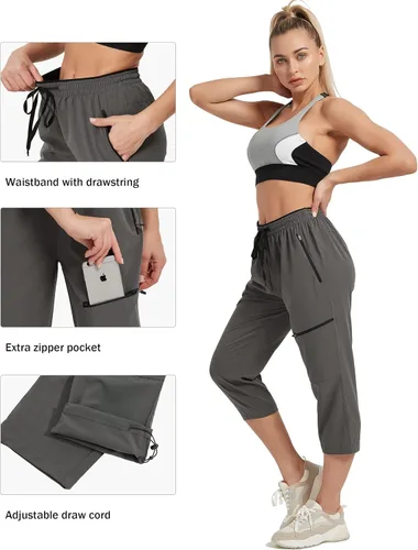 Vista 4 de SPECIALMAGIC Womens Hiking Pants Lightweight Quick Dry Cargo Pants Water Resistant Travel Work Pant