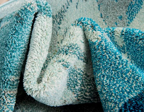 Vista 7 de Alfombra moderna Positano de estilo costero de Loom, Polipropileno, Azul claro