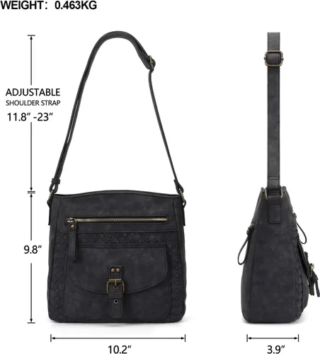 Vista 3 de KouLi Buir Monederos cruzados para mujer, bolsos de hombro de piel sintética, bolso bandolera Crossboby, medianos y múltiples bolsillos..