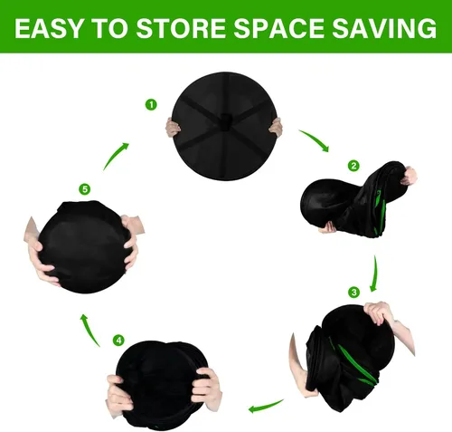 Vista 6 de iPower Estante plegable de malla de hierbas de 2 pies y 8 capas con cremalleras, red de secado para colgar, anillo resistente para plantas