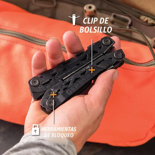 Vista 6 de Gerber Gear Suspension-NXT EDC - Cuchillo de bolsillo multiherramienta 15 en 1, alicates de punta de aguja y pelacables para acampar y Negro
